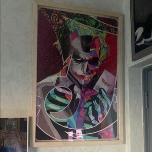 Colorful Joker Art Print framed 38 X 26